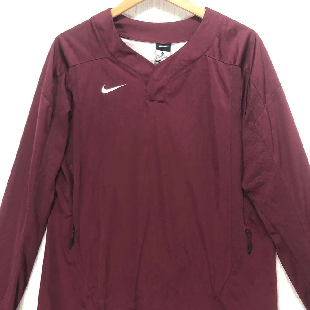 Nike Mens V-Neck Pullover Training‎ Jacket Maroon Burgundy Small RN 56323